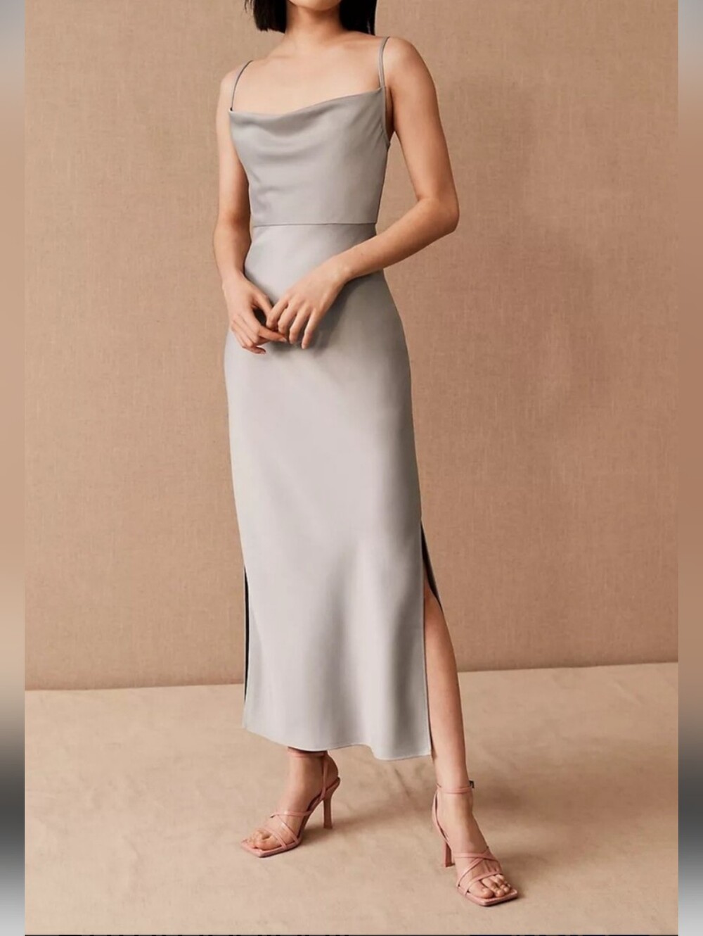 BHLDN Cali Satin Midi Dress Size 14